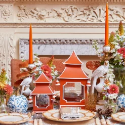 Mrs. Alice Burnt Orange Pagoda Lantern< Year-round Decorations | Autumn Decorations