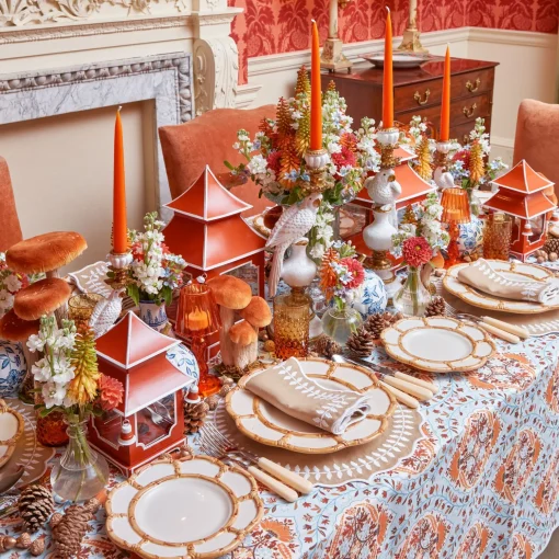 Mrs. Alice Burnt Orange Pagoda Lantern< Year-round Decorations | Autumn Decorations