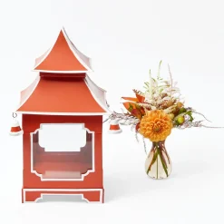 Mrs. Alice Burnt Orange Pagoda Lantern< Year-round Decorations | Autumn Decorations