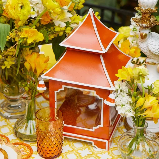 Mrs. Alice Burnt Orange Pagoda Lantern< Year-round Decorations | Autumn Decorations