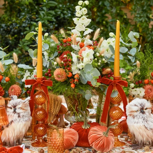 Mrs. Alice Burnt Orange Velvet Bows (Set of 4) - 20cm< Napkin Rings & Bows