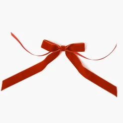 Mrs. Alice Burnt Orange Velvet Bows (Set of 4) - 20cm< Napkin Rings & Bows