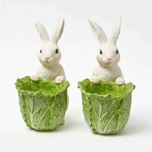 Mrs. Alice Cabbage Bunny Bowl (Pair)< Spring Decorations