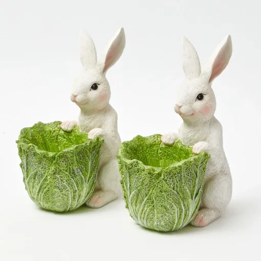 Mrs. Alice Cabbage Bunny Bowl (Pair)< Spring Decorations