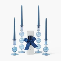 Mrs. Alice Camille Azure Candle Set (Dusty Blue)< Summer Glassware | Summer Candleware