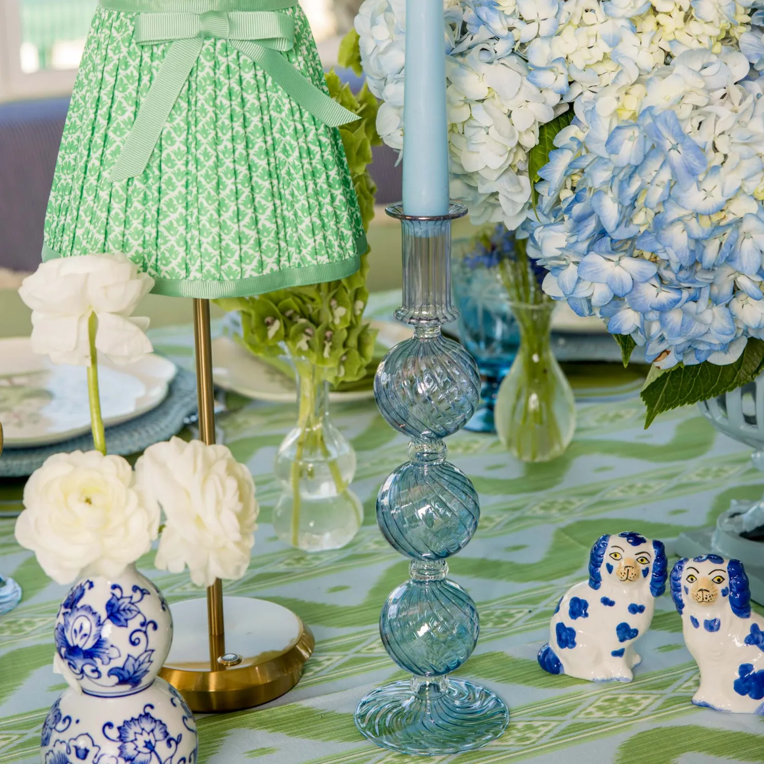 Mrs. Alice Camille Azure Candle Set (Blue)< Summer Glassware | Summer Candleware