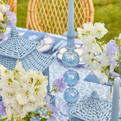 Mrs. Alice Camille Azure Candle Set (Blue)< Summer Glassware | Summer Candleware