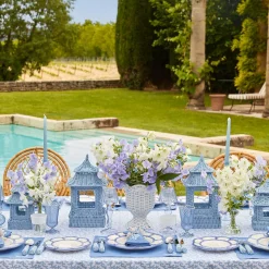 Mrs. Alice Camille Azure Candle Set (Blue)< Summer Glassware | Summer Candleware