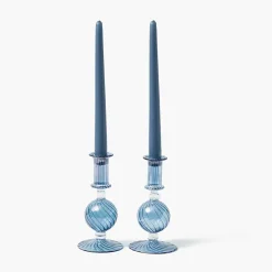 Mrs. Alice Camille Azure Candle Set (Dusty Blue)< Summer Glassware | Summer Candleware