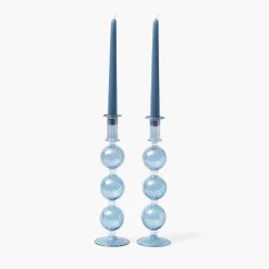 Mrs. Alice Camille Azure Candle Set (Dusty Blue)< Summer Glassware | Summer Candleware