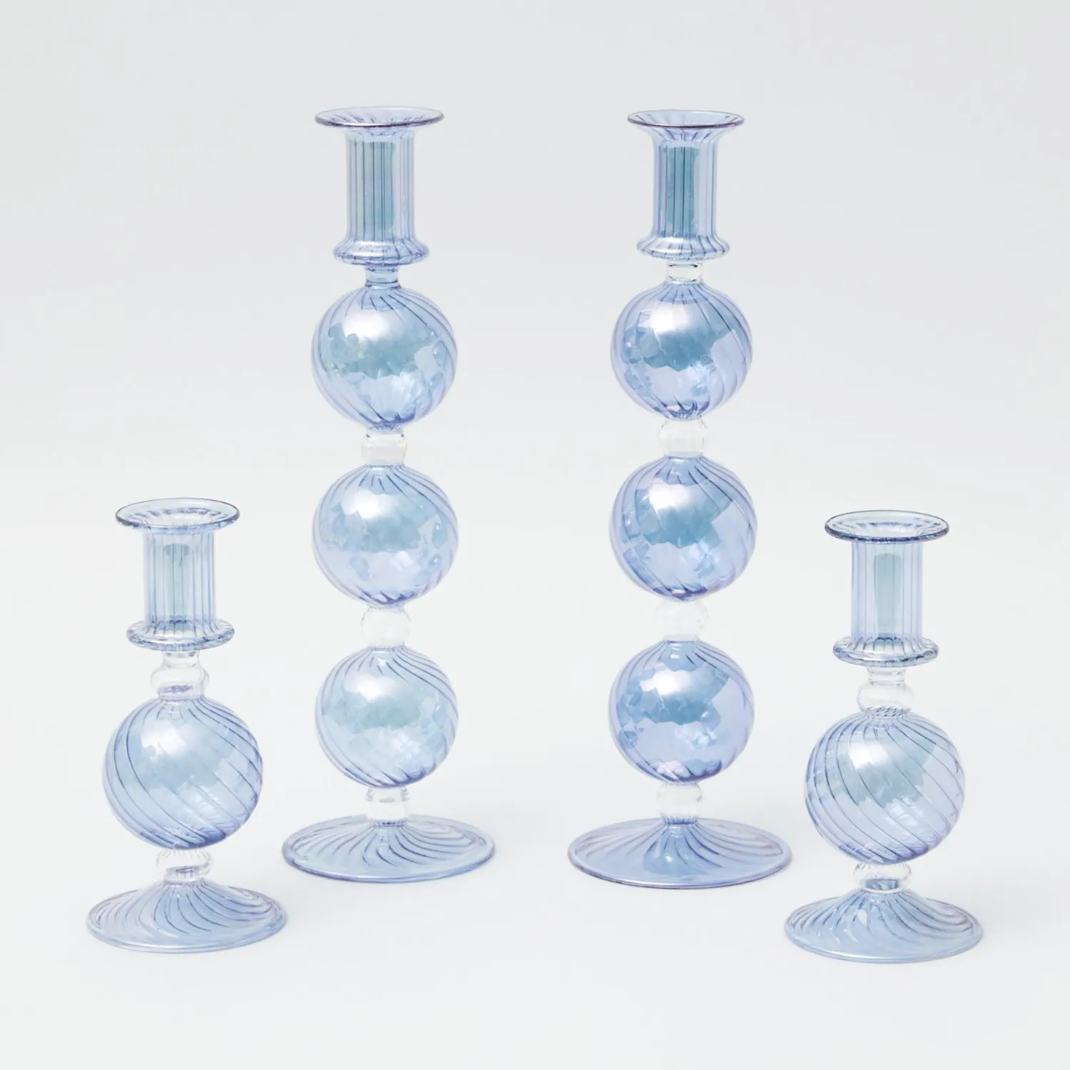 Mrs. Alice Camille Azure Candle Set (Blue)< Summer Glassware | Summer Candleware