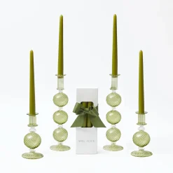 Mrs. Alice Camille Olive Candle Set (Apple Green)< Candles | Candlescapes