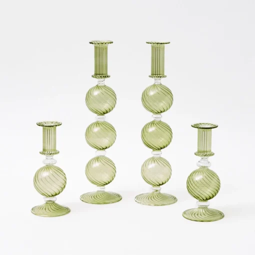 Mrs. Alice Camille Olive Candle Set (Apple Green)< Candles | Candlescapes