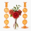 Mrs. Alice Camille Orange Candle Holder (Pair)< Candle Holders
