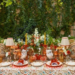 Mrs. Alice Camille Orange Candle Holder (Pair)< Candle Holders