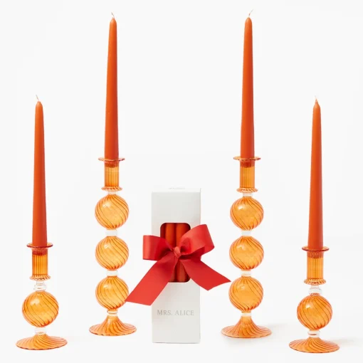 Mrs. Alice Camille Orange Candle Set< Candles | Candlescapes