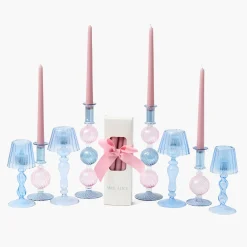Mrs. Alice Camille Pink & Blue Candlescape< Candles | Candlescapes