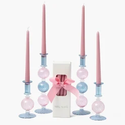 Mrs. Alice Camille Pink & Blue Candle Set< Candles | Candlescapes