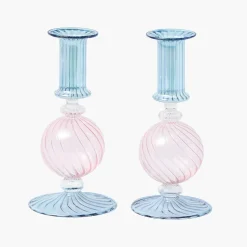 Mrs. Alice Camille Pink & Blue Candlescape< Candles | Candlescapes
