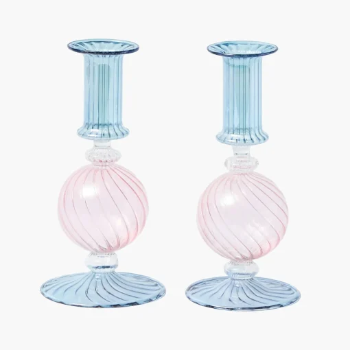 Mrs. Alice Camille Pink & Blue Candlescape< Candles | Candlescapes