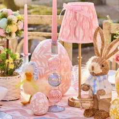 Mrs. Alice Camille Pink & Blue Candle Holder (Pair)< Candle Holders