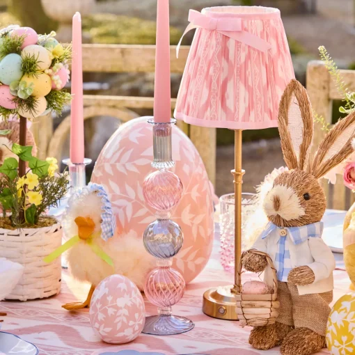 Mrs. Alice Camille Pink & Blue Candle Holder (Pair)< Candle Holders