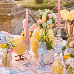 Mrs. Alice Camille Pink & Blue Candle Holder (Pair)< Candle Holders
