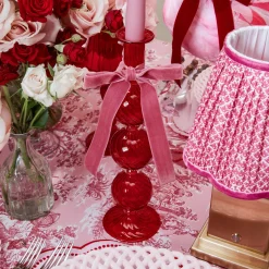 Mrs. Alice Camille Red Candle Holder (Pair)< Candle Holders