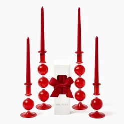 Mrs. Alice Camille Red Candle Set< Candles | Candlescapes