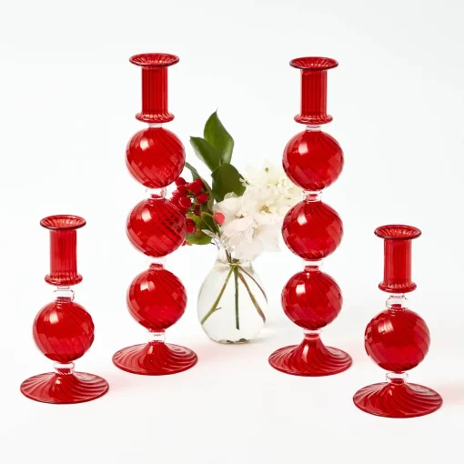 Mrs. Alice Camille Red Candle Set< Candles | Candlescapes