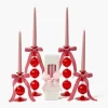 Mrs. Alice Camille Red Ribboned Candle Set (Pink)< Candles | Candlescapes