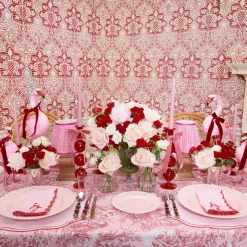 Mrs. Alice Camille Red Ribboned Candle Set (Pink)< Candles | Candlescapes