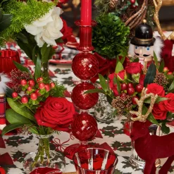 Mrs. Alice Camille Red Ribboned Candlescape< Candles | Candlescapes