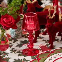 Mrs. Alice Camille Red Ribboned Candlescape< Candles | Candlescapes