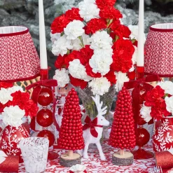 Mrs. Alice Camille Red Ribboned Candlescape< Candles | Candlescapes
