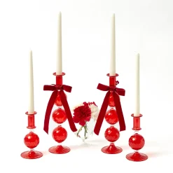 Mrs. Alice Camille Red Ribboned Candlescape< Candles | Candlescapes