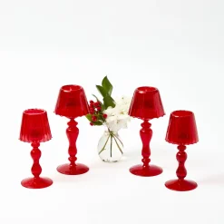 Mrs. Alice Camille Red Ribboned Candlescape< Candles | Candlescapes