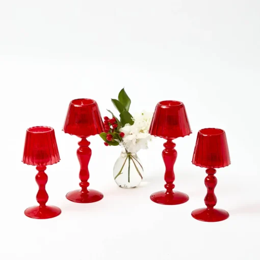Mrs. Alice Camille Red Ribboned Candlescape< Candles | Candlescapes