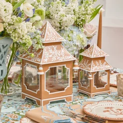 Mrs. Alice Caramel Chinoiserie Pagoda Lantern< Summer Candleware | Year-round Decorations