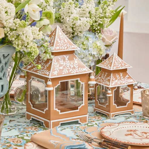 Mrs. Alice Caramel Chinoiserie Pagoda Lantern< Summer Candleware | Year-round Decorations