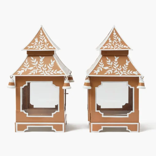 Mrs. Alice Caramel Chinoiserie Pagoda Lantern< Summer Candleware | Year-round Decorations