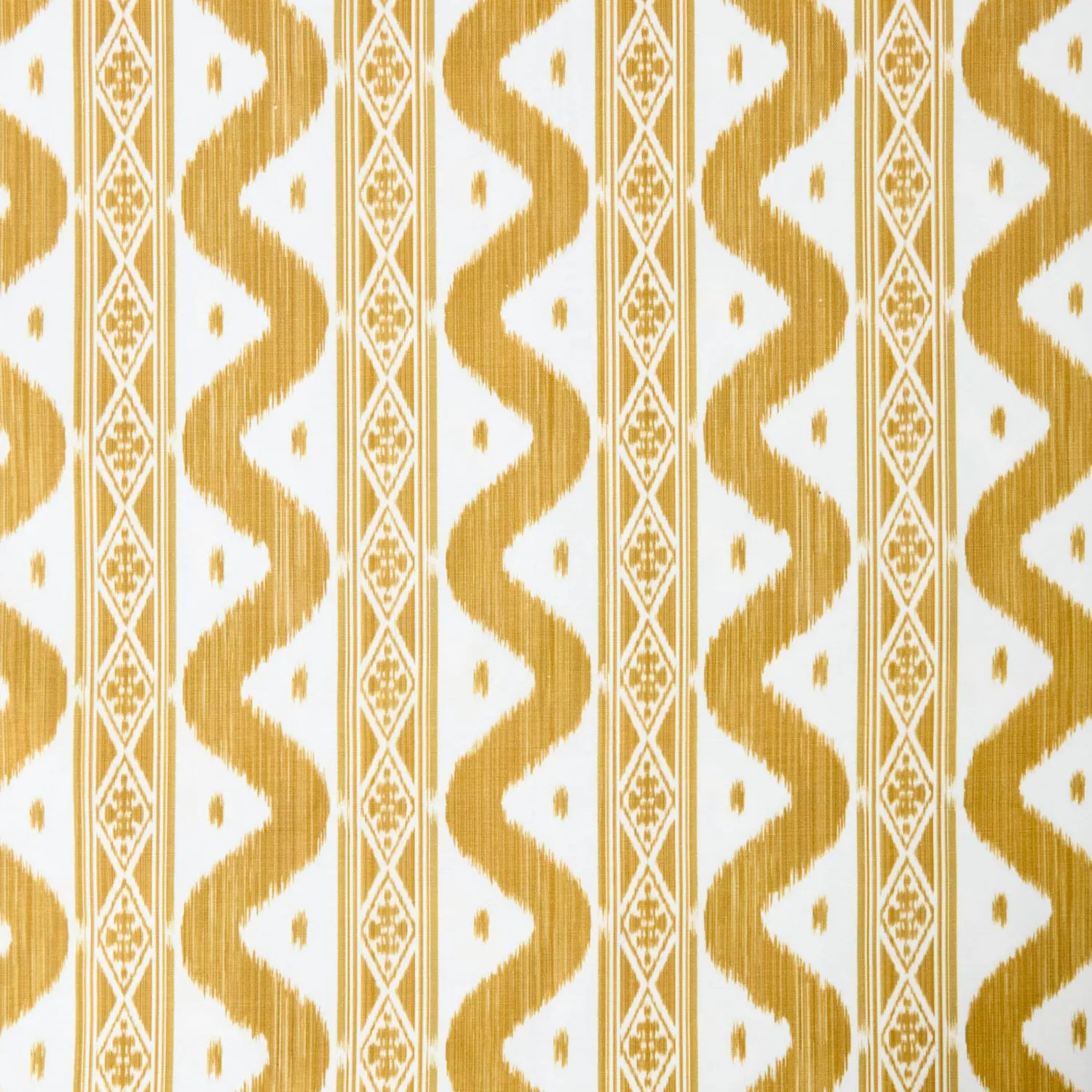 Mrs. Alice Caramel Ikat Tablecloth< Summer Table Linen | Tablecloths