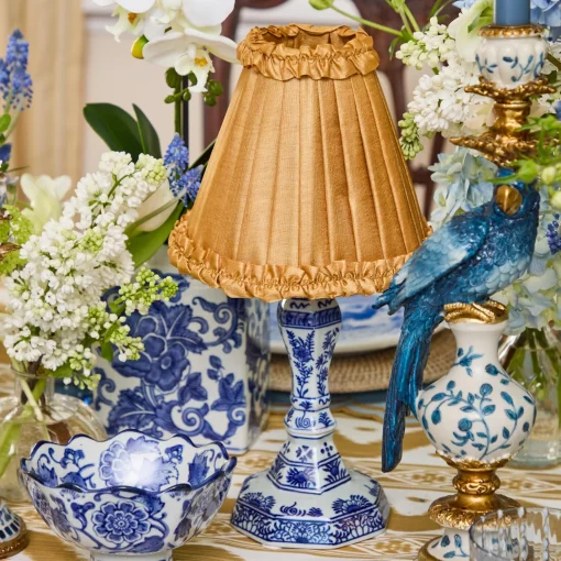Mrs. Alice Caramel Silk Frilled Lampshade (18cm)< Summer Lighting | Lampshades