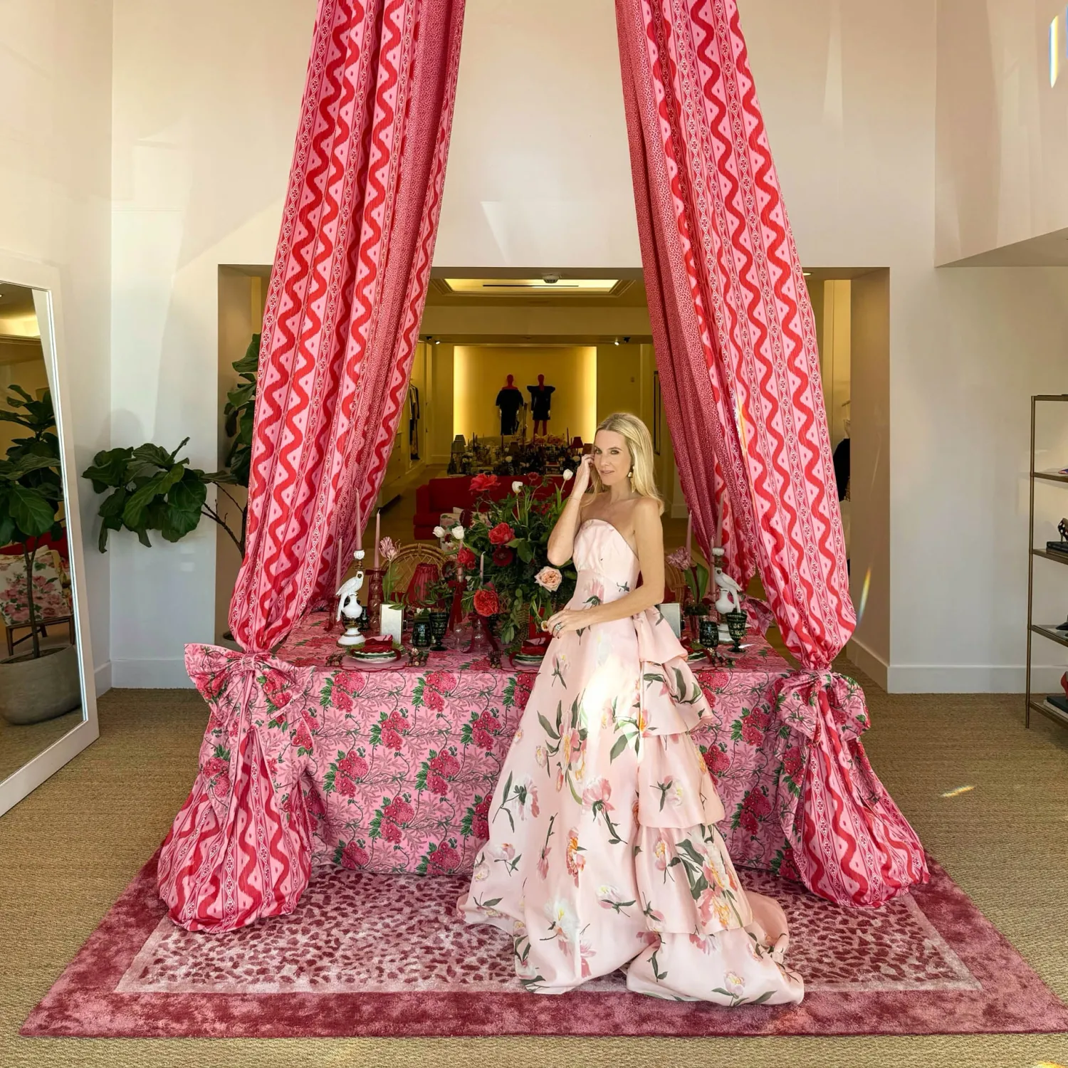 Mrs. Alice Carolina Pink Placemats & Napkins (Set of 4)< Table Linen Sets | Mrs. Alice Monogram