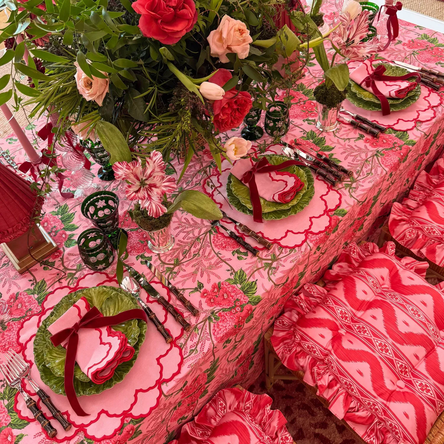 Mrs. Alice Carolina Pink Placemats & Napkins (Set of 4)< Table Linen Sets | Mrs. Alice Monogram