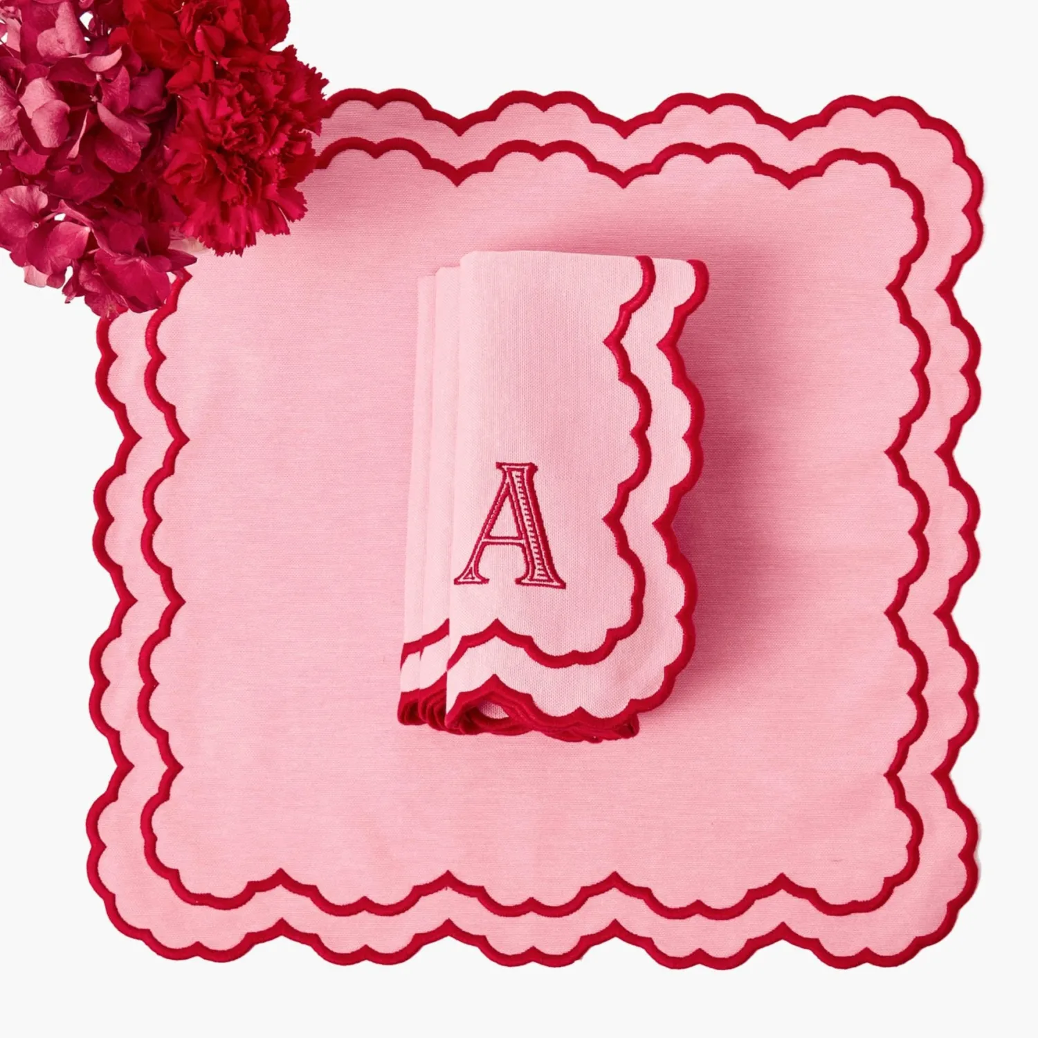 Mrs. Alice Carolina Pink Placemats & Napkins (Set of 4)< Table Linen Sets | Mrs. Alice Monogram