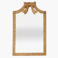 Mrs. Alice Celine Bow Rattan Mirror< Mirrors