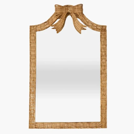Mrs. Alice Celine Bow Rattan Mirror< Mirrors