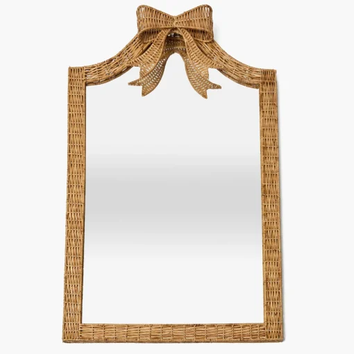 Mrs. Alice Celine Bow Rattan Mirror< Mirrors