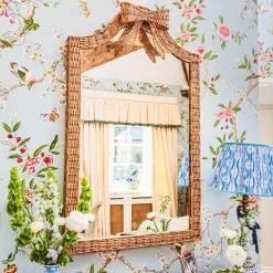 Mrs. Alice Celine Bow Rattan Mirror< Mirrors